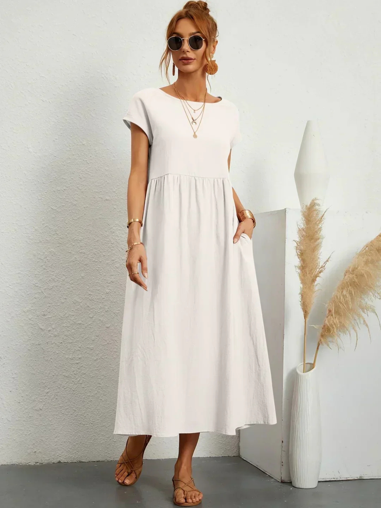 Marina™ | Elegancka sukienka z okrągłym dekoltem