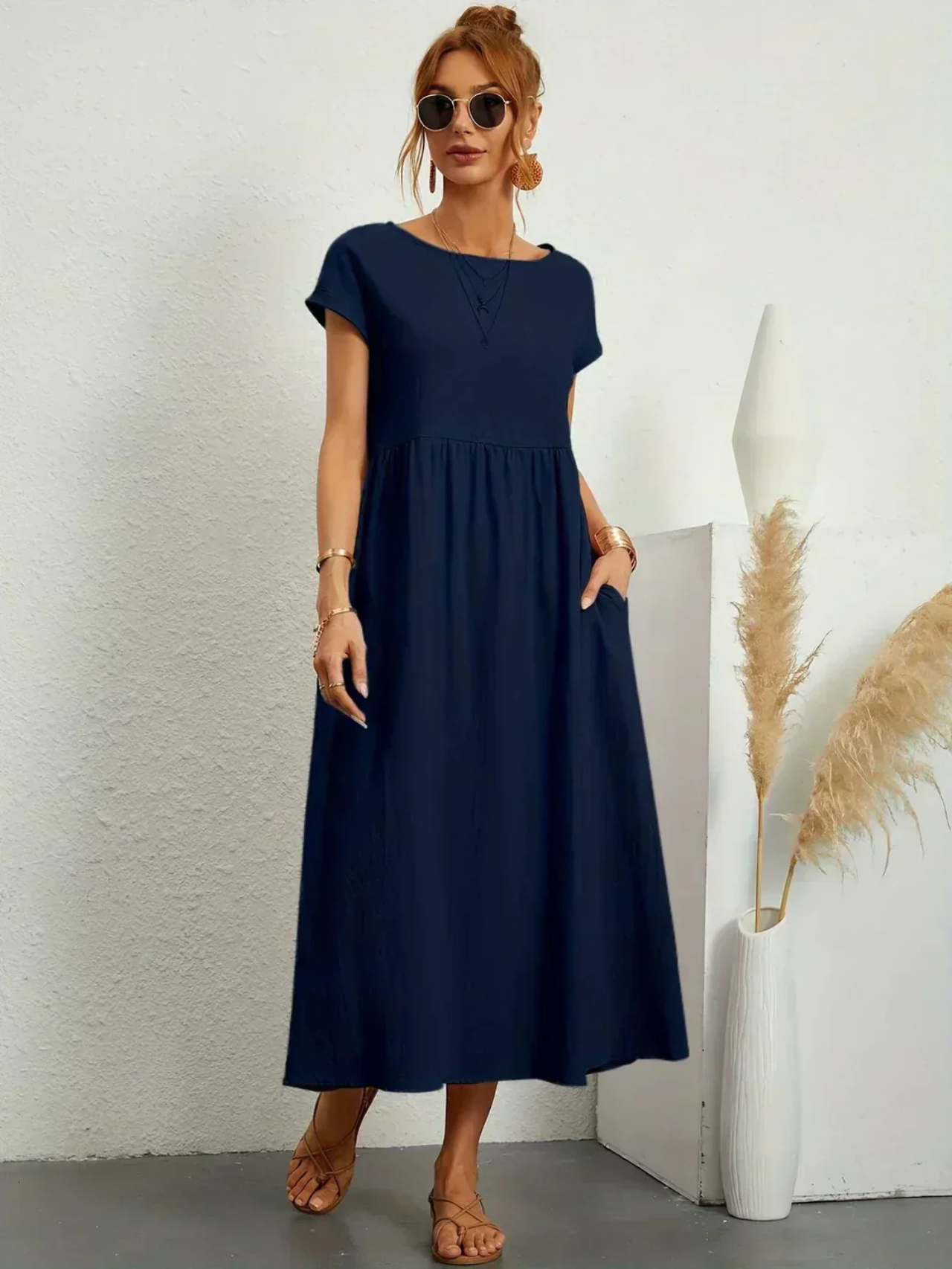 Marina™ | Elegancka sukienka z okrągłym dekoltem