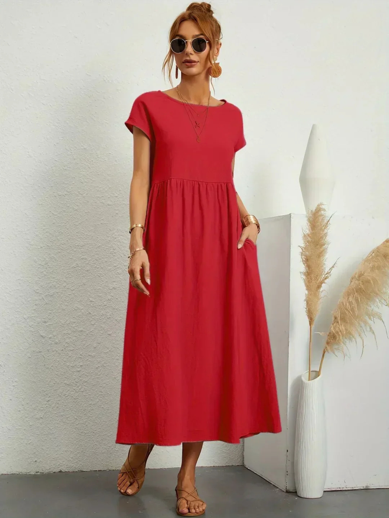 Marina™ | Elegancka sukienka z okrągłym dekoltem