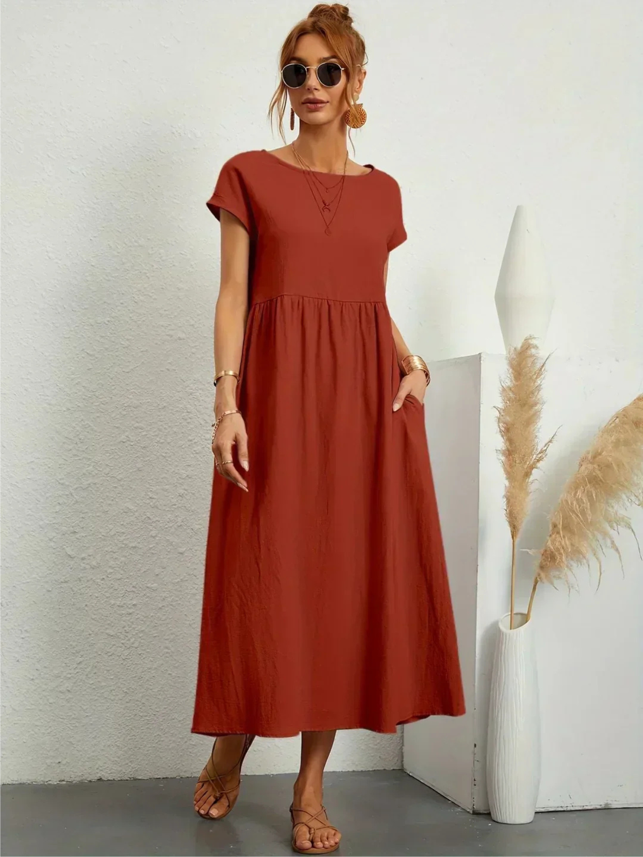 Marina™ | Elegancka sukienka z okrągłym dekoltem
