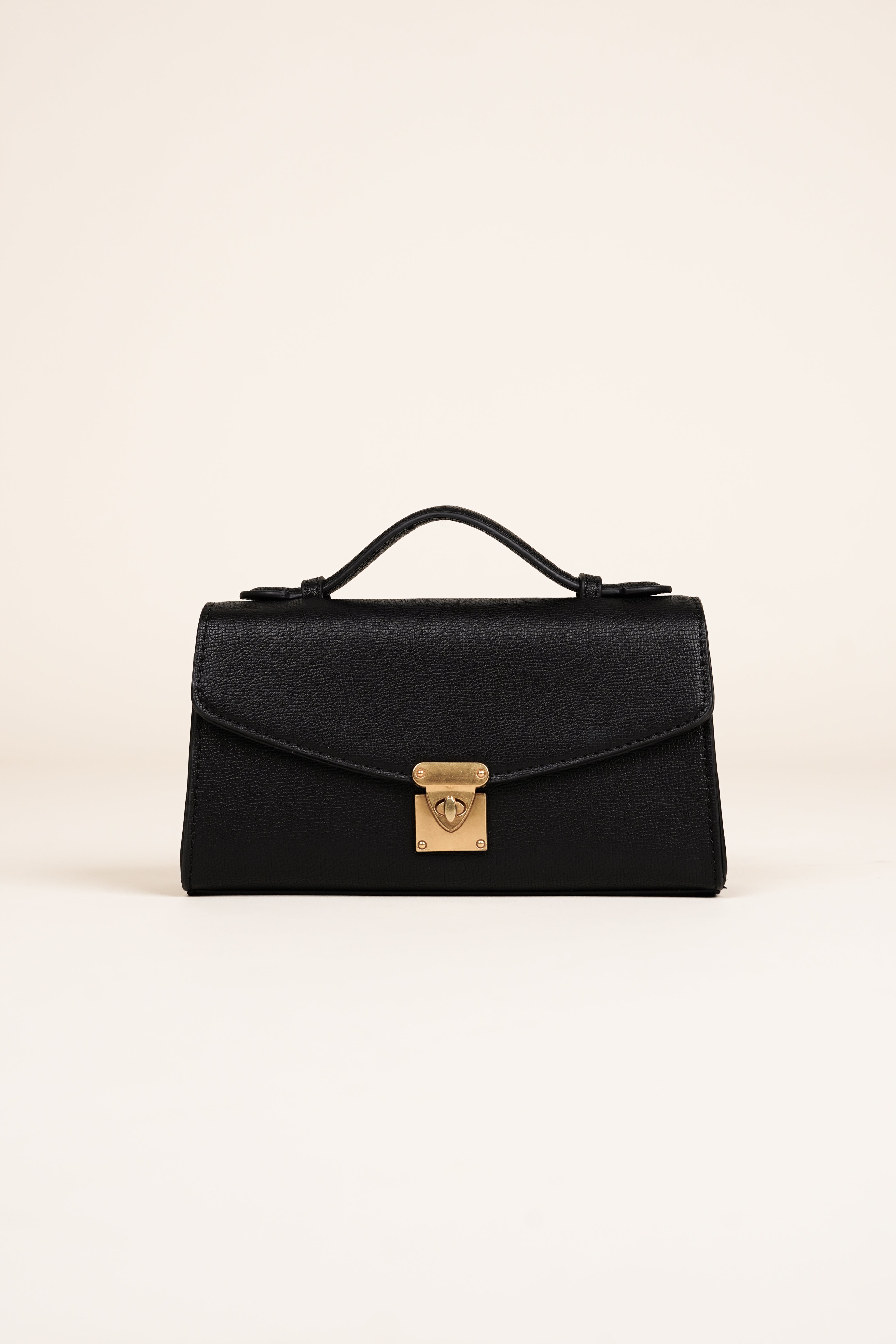 Bolso bandolera negro con cierre dorado – Tammy