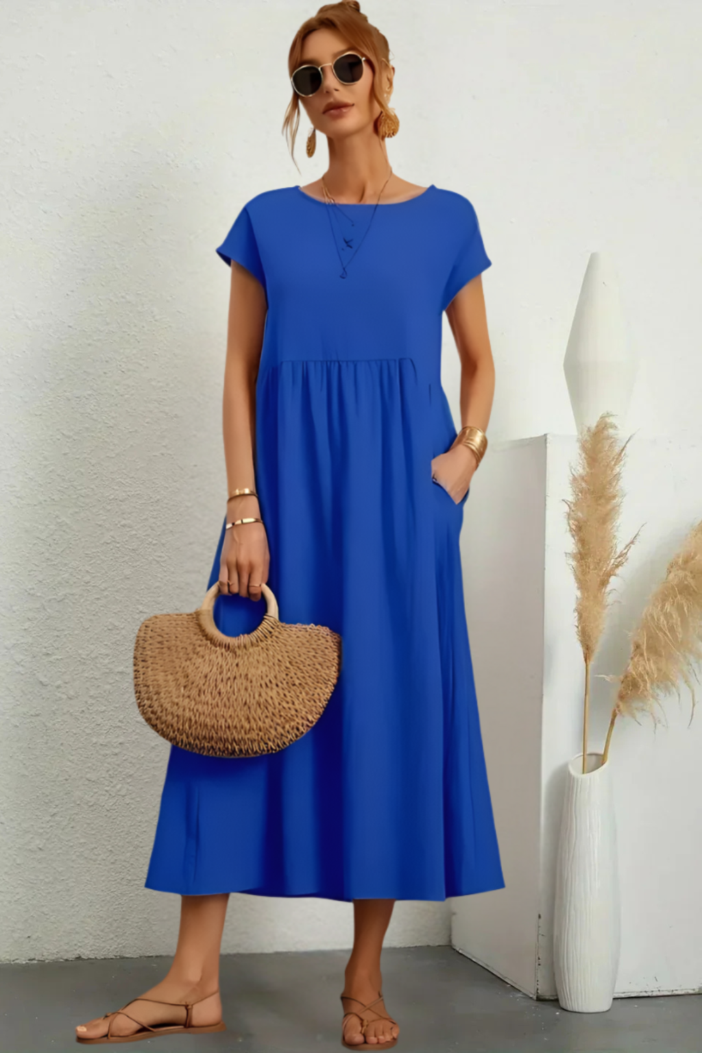 Marina™ | Elegancka sukienka z okrągłym dekoltem
