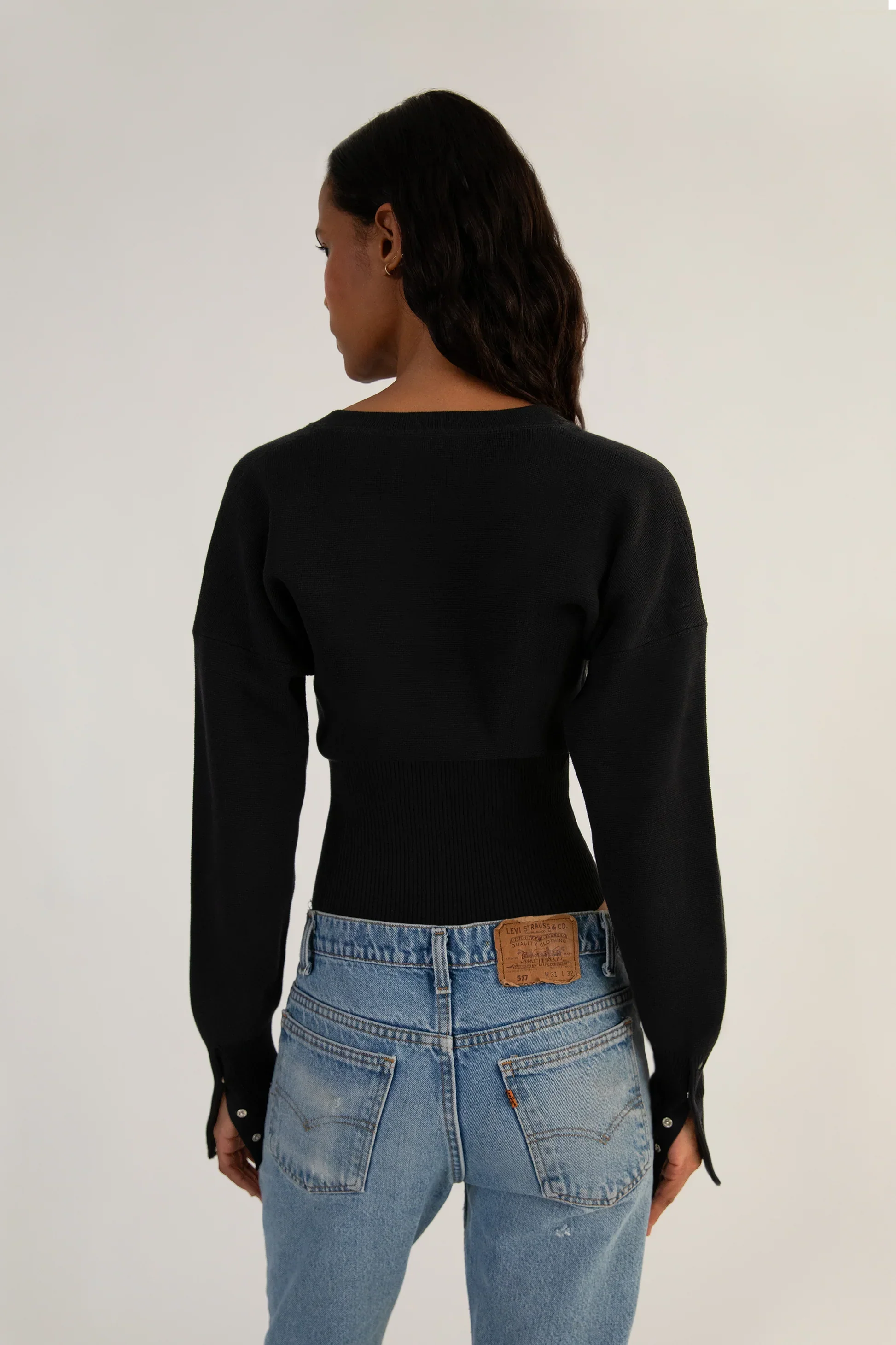 Evalora – Knitted cardigan with volume sleeves