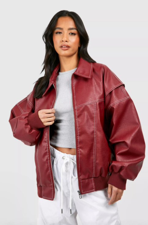Magdalena | Elegancka skórzana kurtka oversize