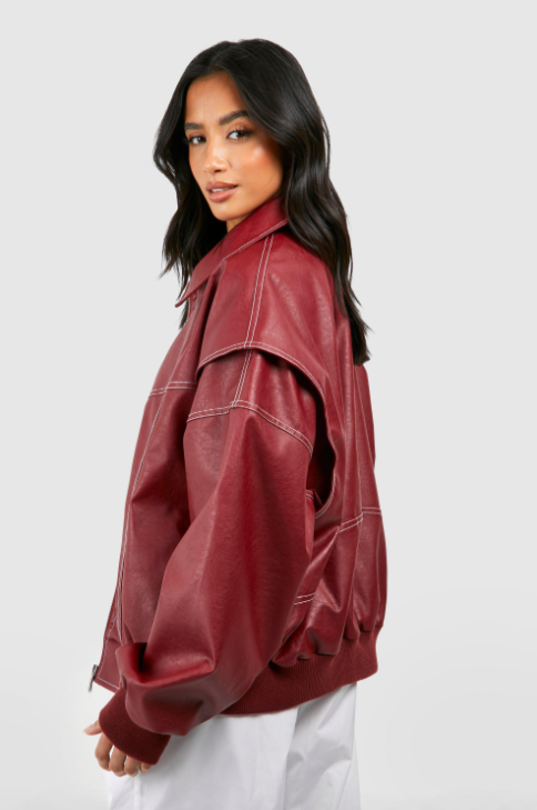Magdalena | Elegancka skórzana kurtka oversize