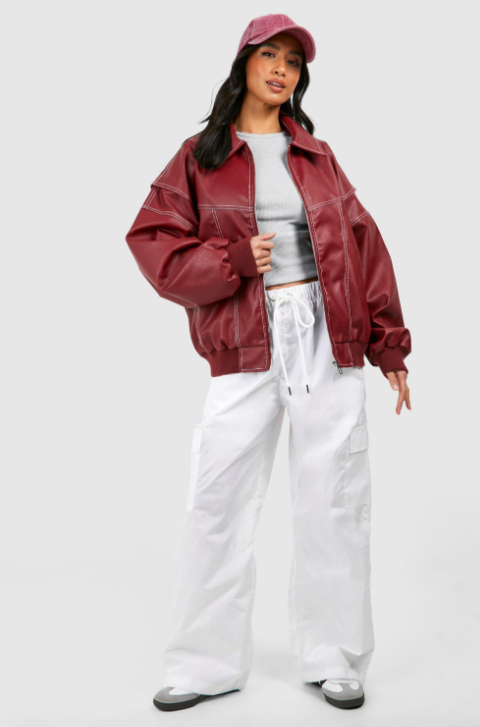 Magdalena | Elegancka skórzana kurtka oversize