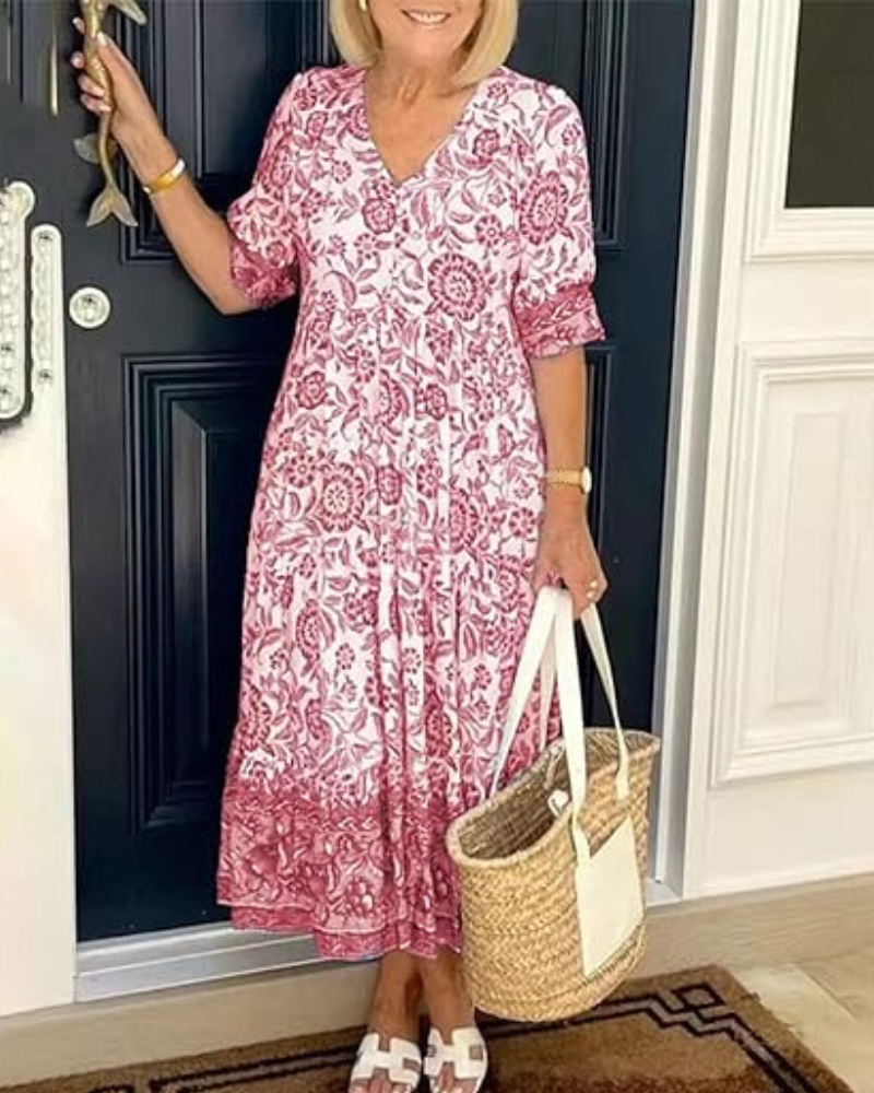 Sofía™ | Elegancka, lekka sukienka w kwiaty