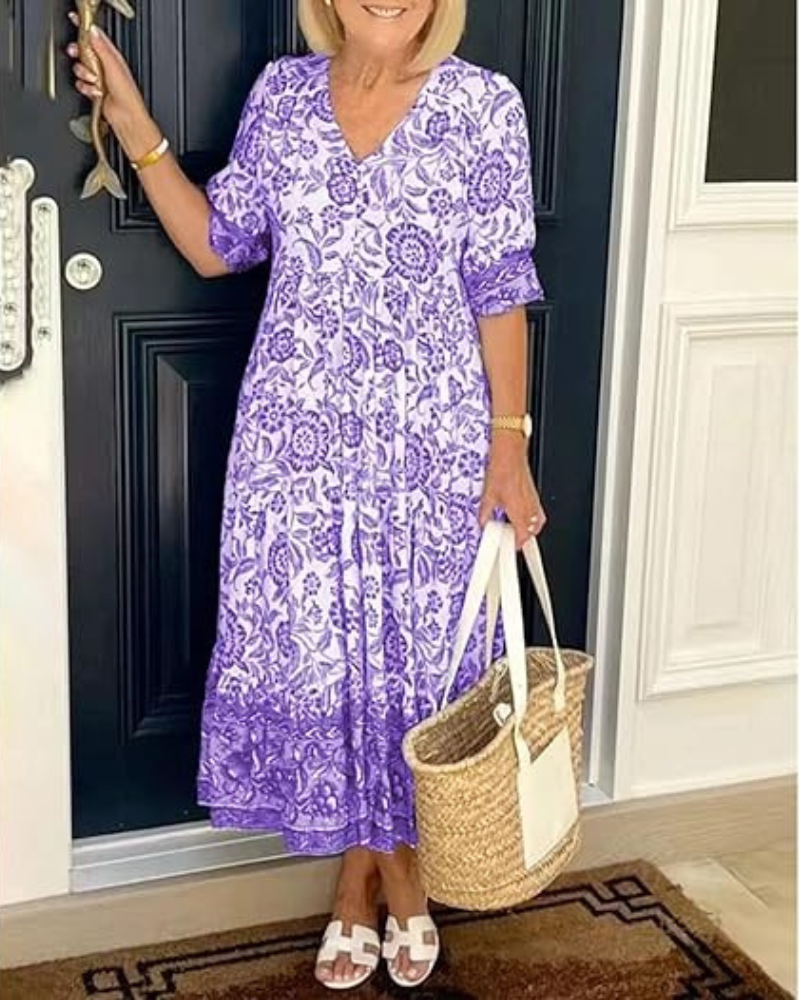 Sofía™ | Elegancka, lekka sukienka w kwiaty